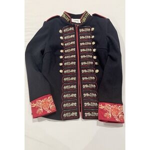 Futario Military Officer Napoleon Jacket Dark Navy Sz s